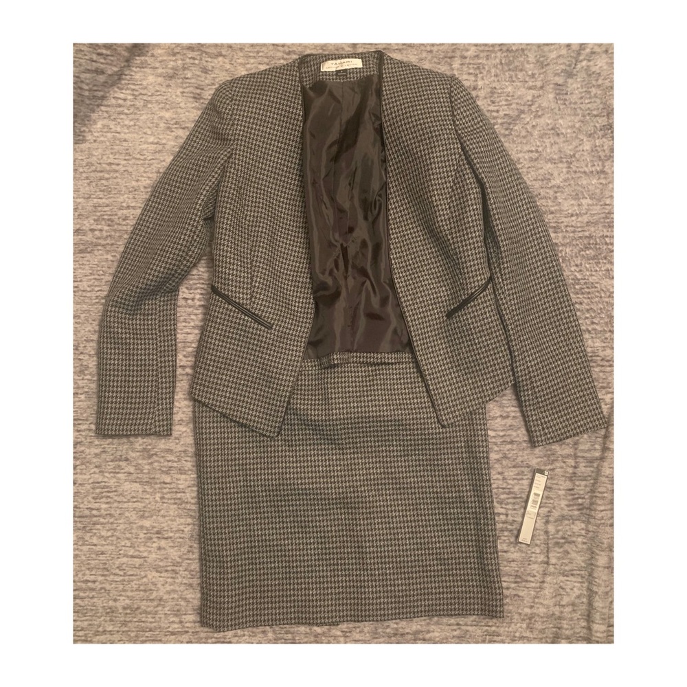 Tahari Grey Skirt Suit